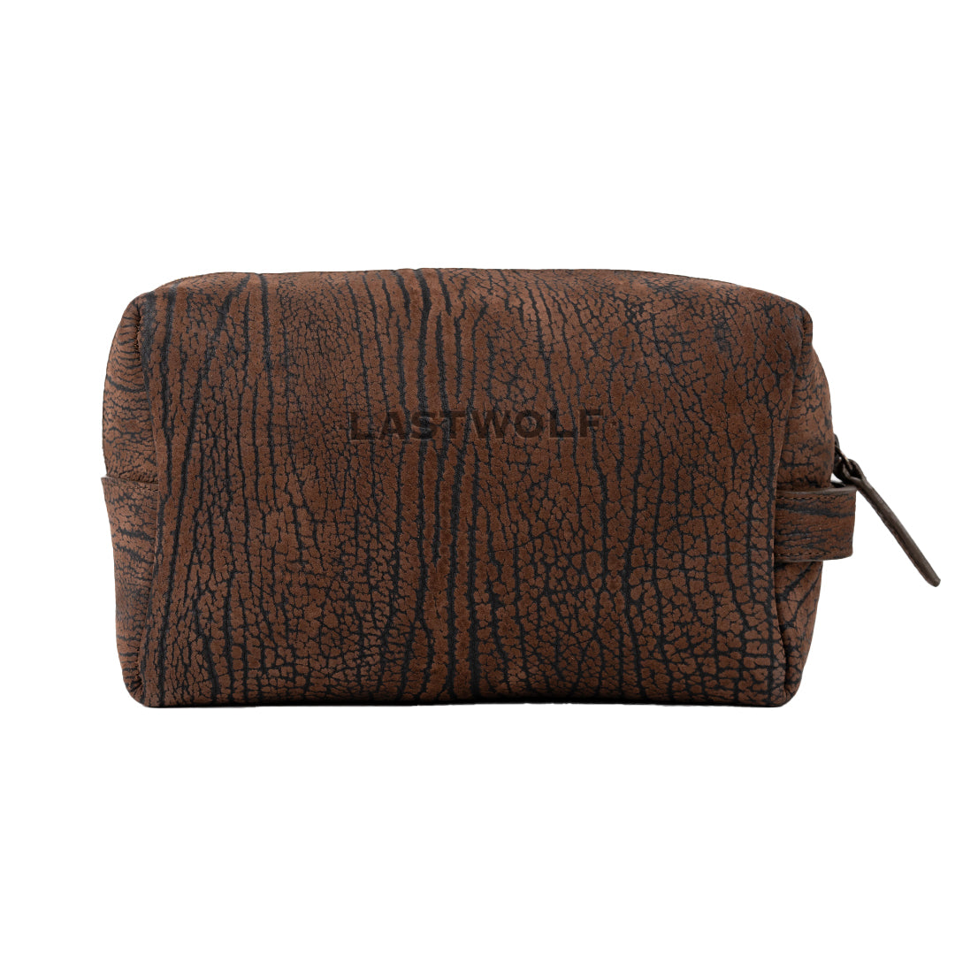 CUELLO DE TORO LEATHER DOPP KIT - BROWN RUST