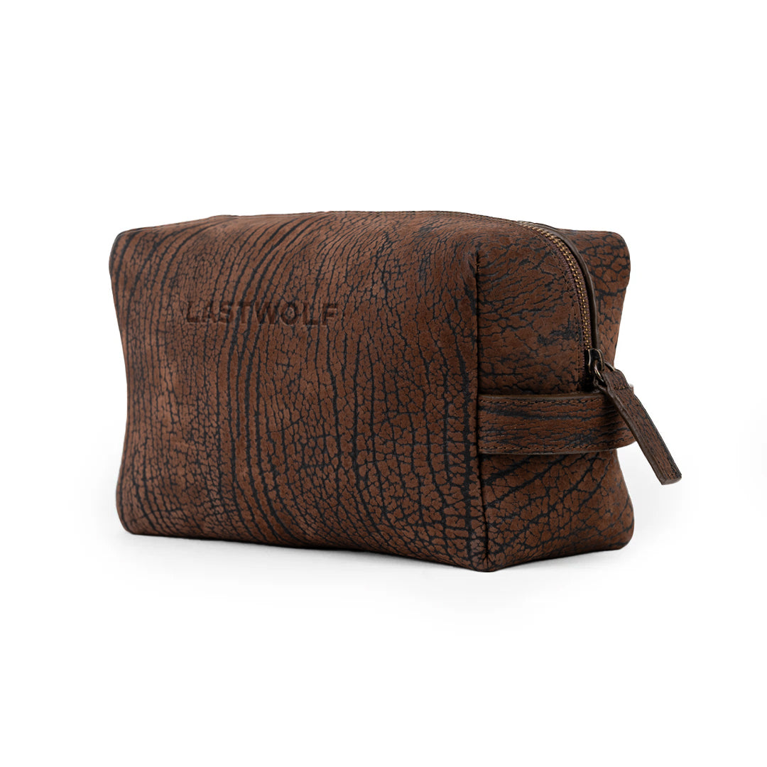 CUELLO DE TORO LEATHER DOPP KIT - BROWN RUST