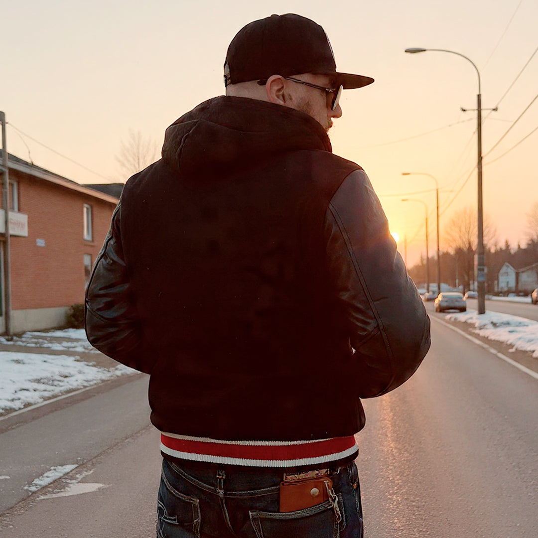 WOLFDEN VARSITY JACKET – CRIMSON NIGHT