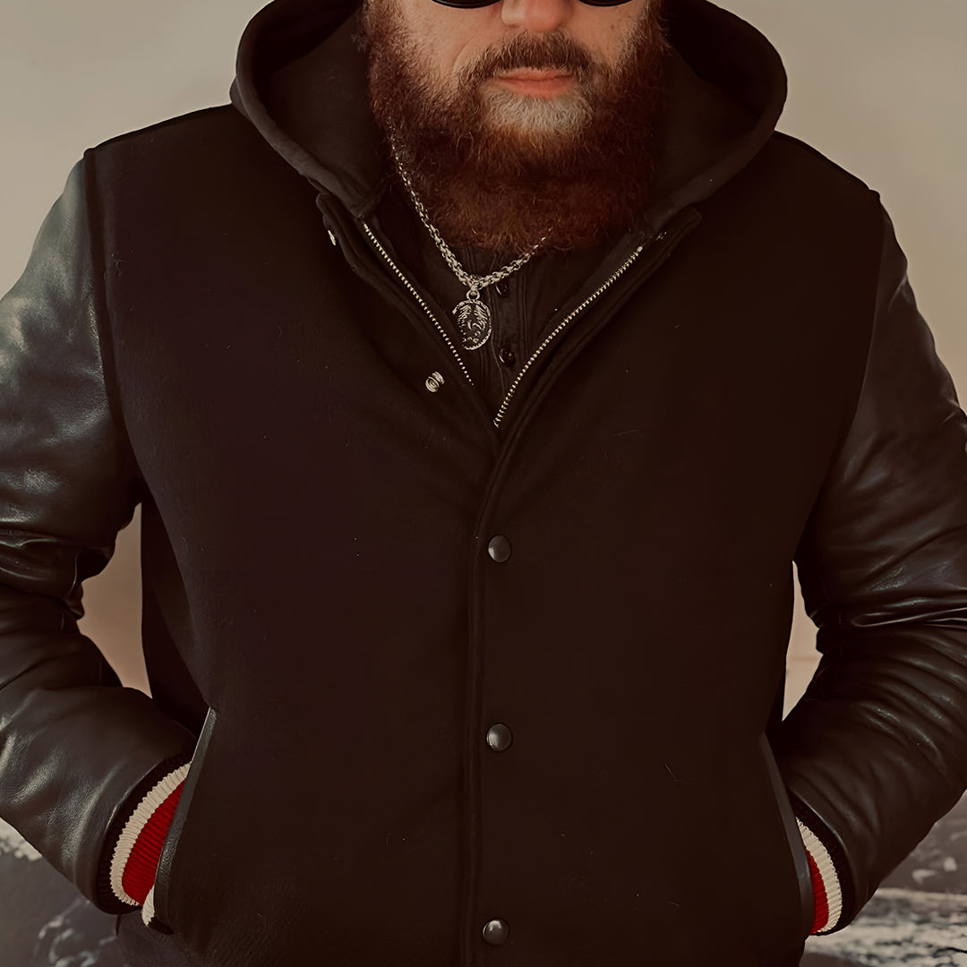 WOLFDEN VARSITY JACKET – CRIMSON NIGHT