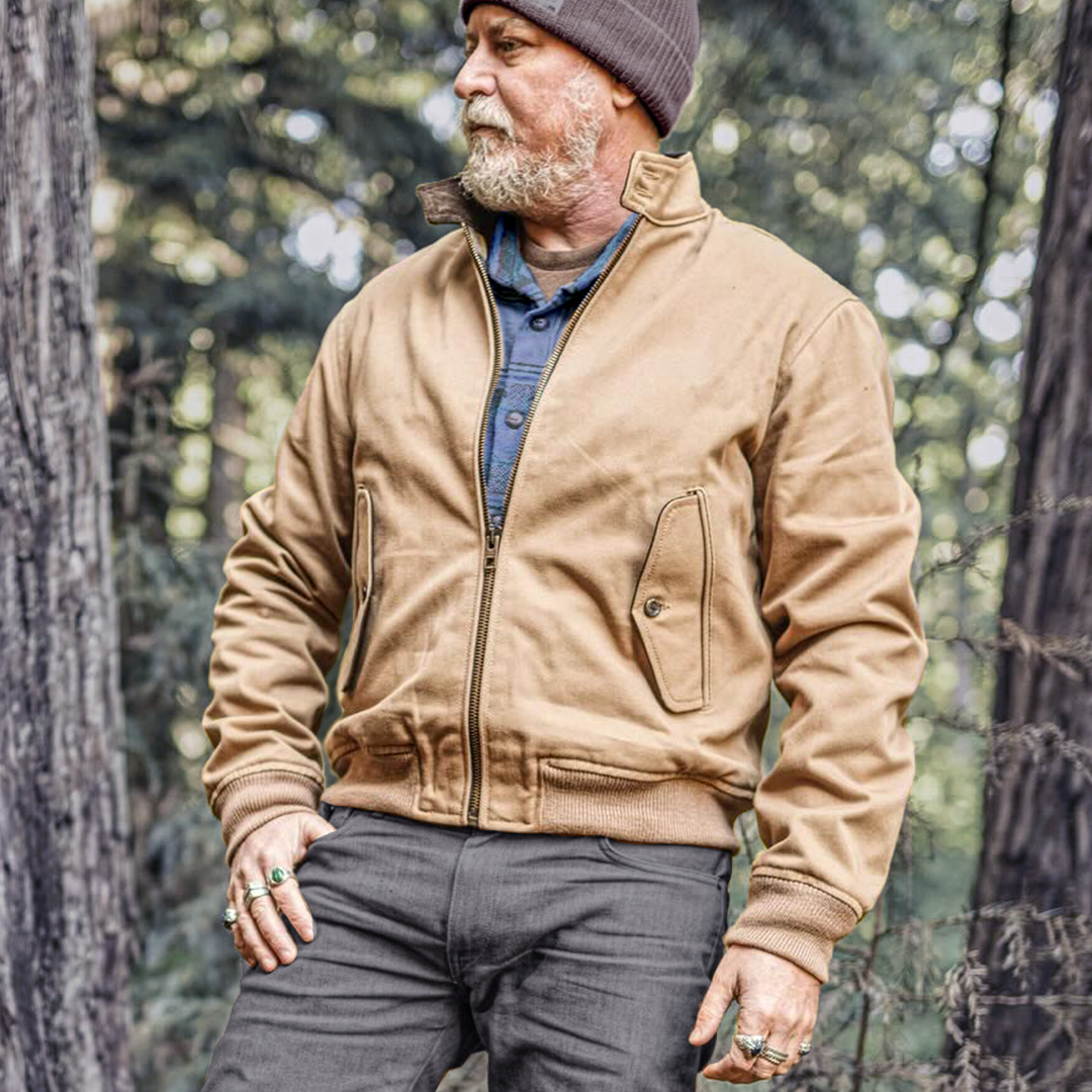 HIGHLAND TWILL BOMBER JACKET-SANDSTONE