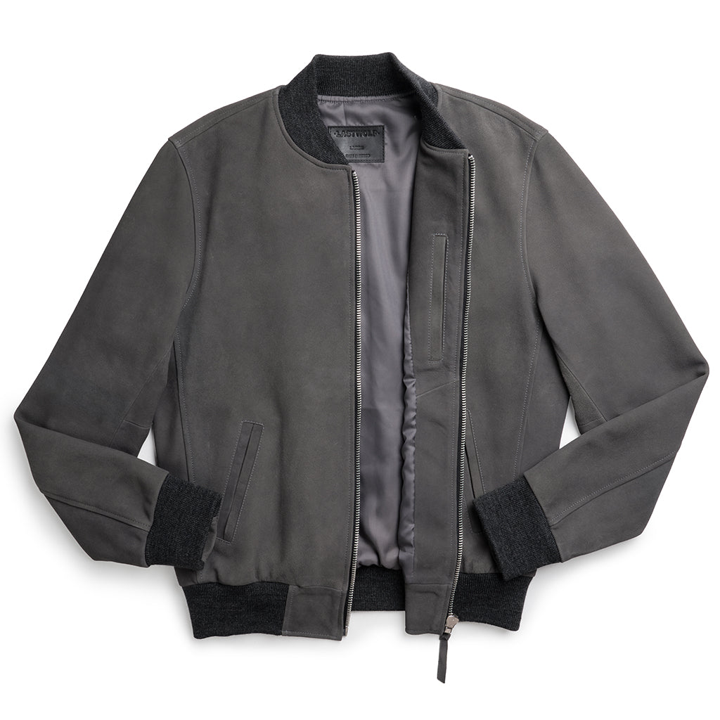 BLACK ELK BOMBER SUEDE JACKET - GRAY