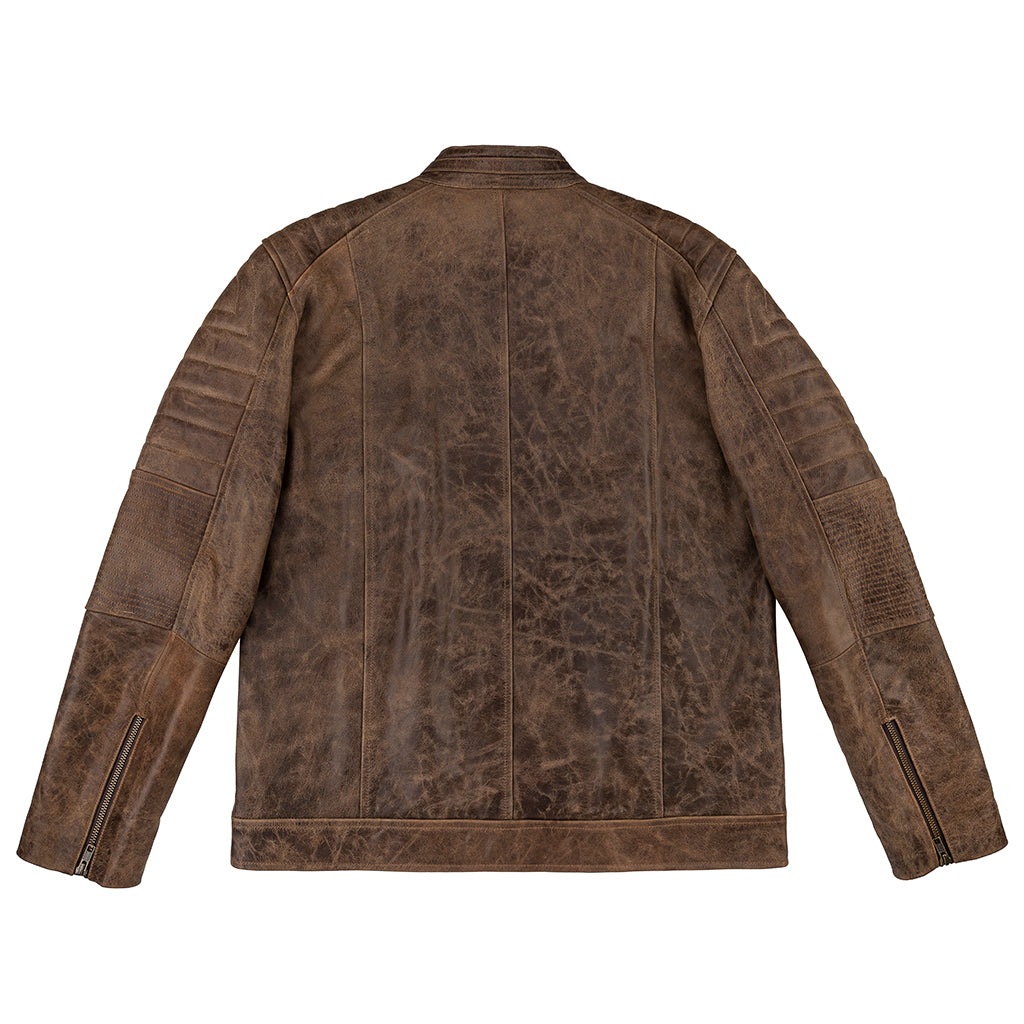 DEATH VALLEY RACER LEATHER JACKET- COCOA BROWN