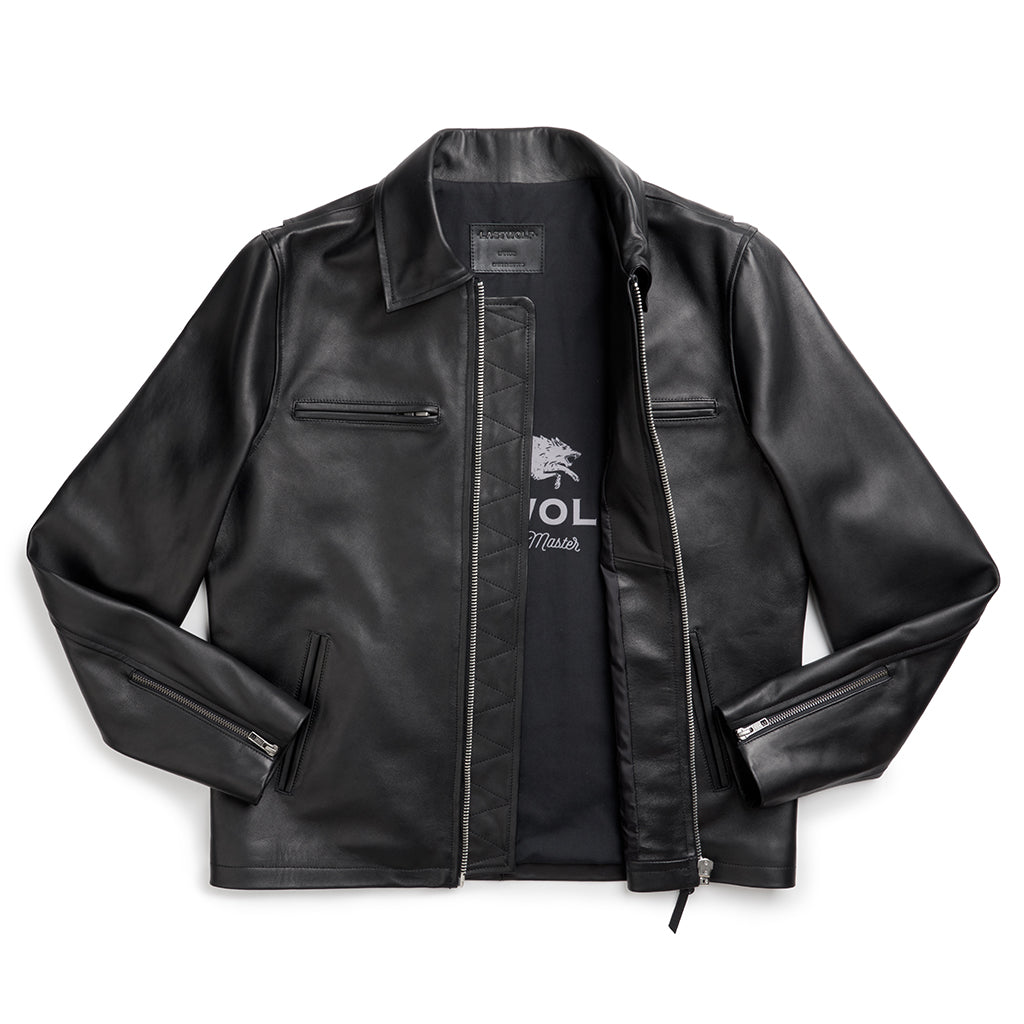 RAINIER MOTO LEATHER JACKET - BLACK