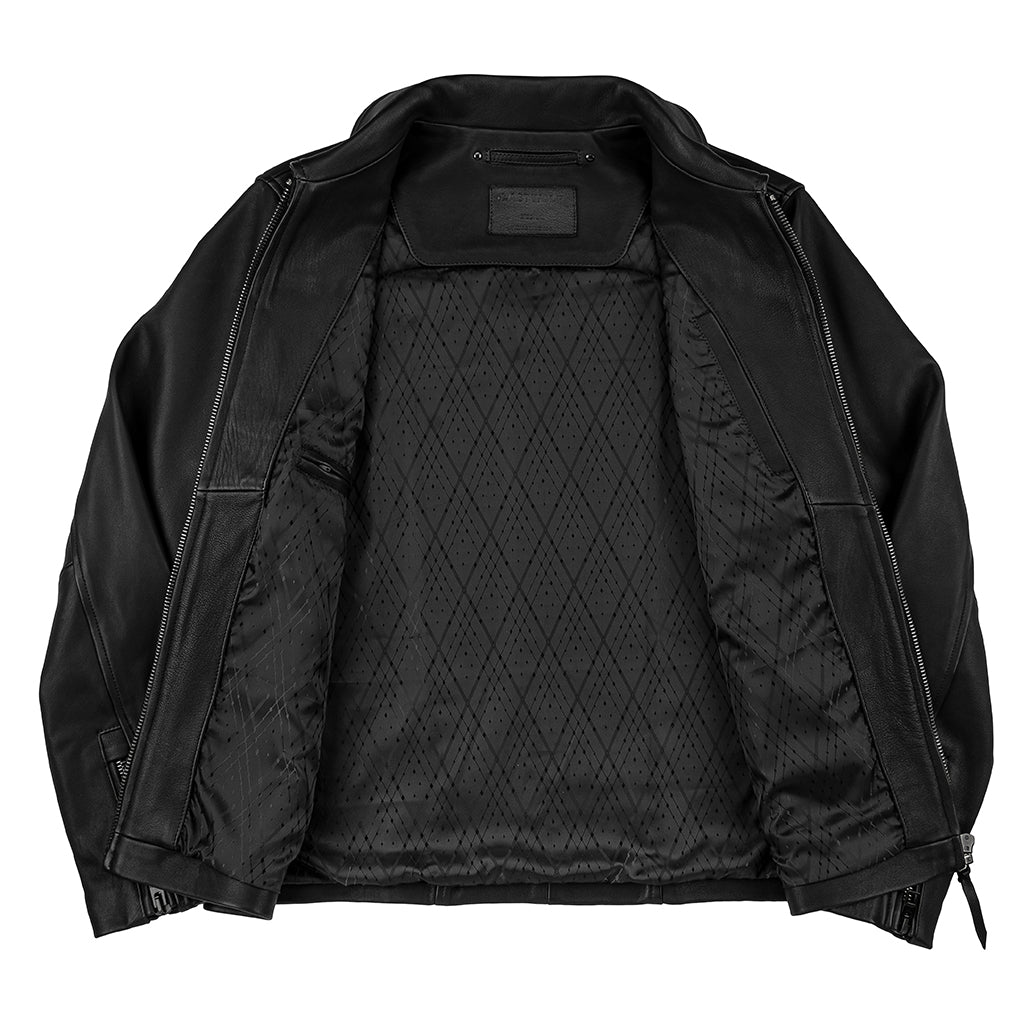 KATMAI MOTO LEATHER JACKET - BLACK MATE