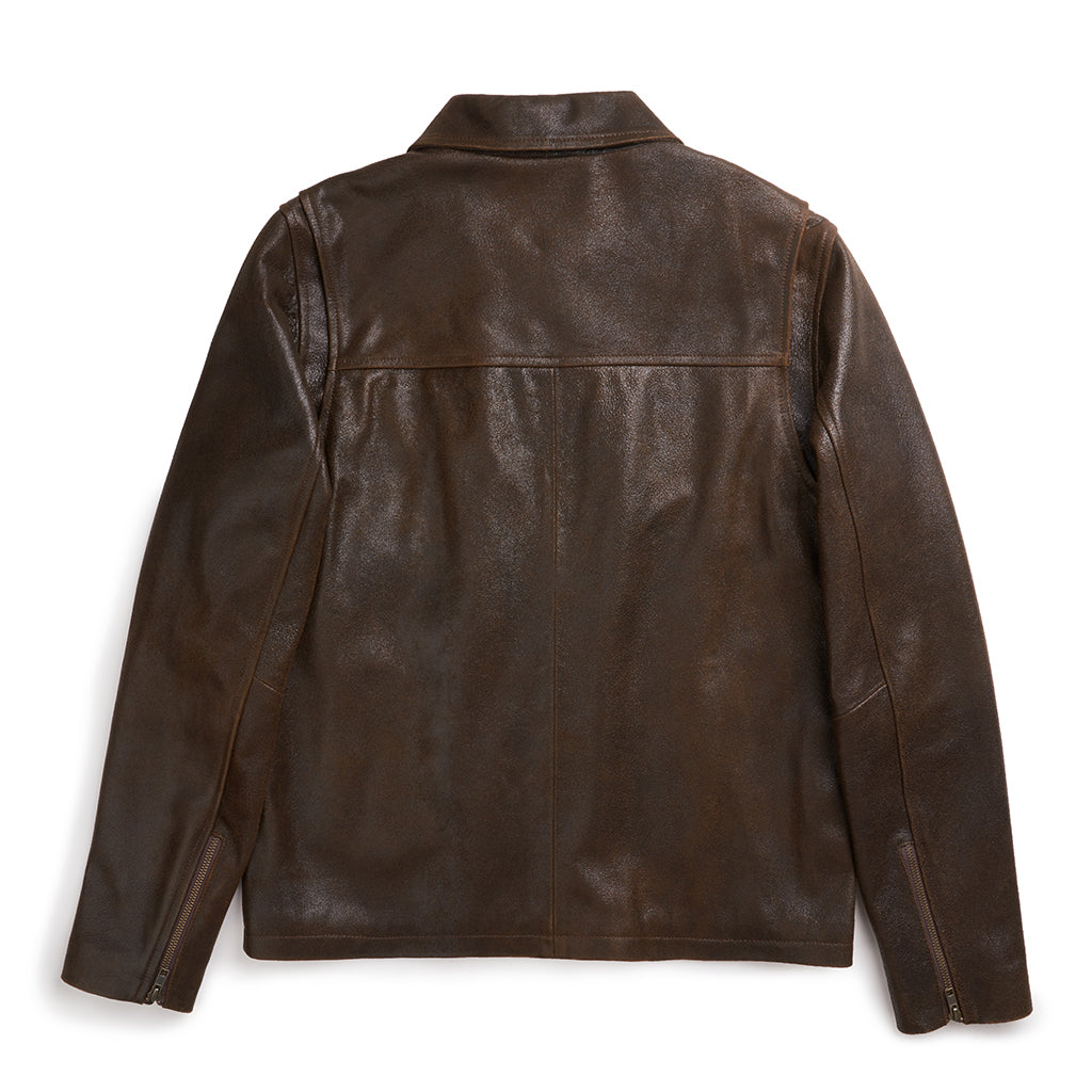 RAINIER MOTO LEATHER JACKET - CRACKED BROWN