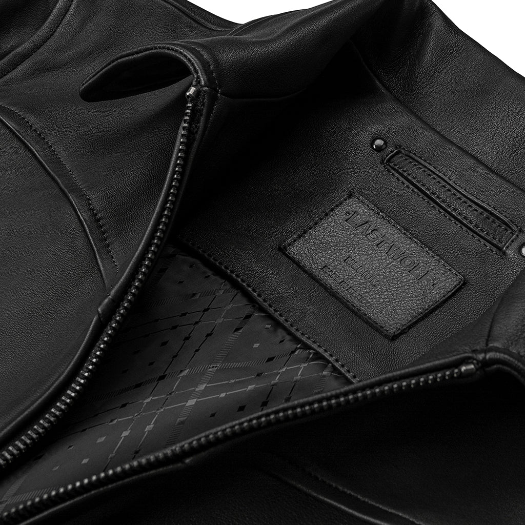 KATMAI MOTO LEATHER JACKET - BLACK MATE