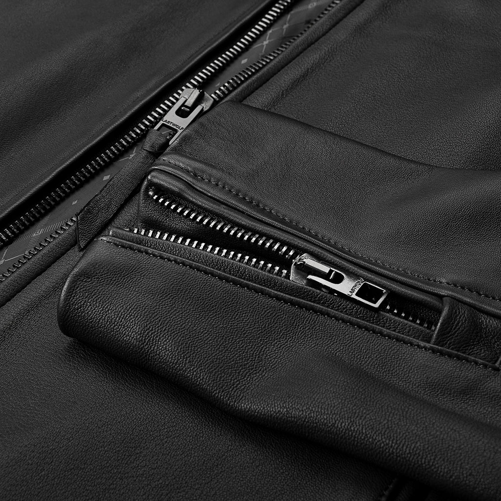 KATMAI MOTO LEATHER JACKET - BLACK MATE