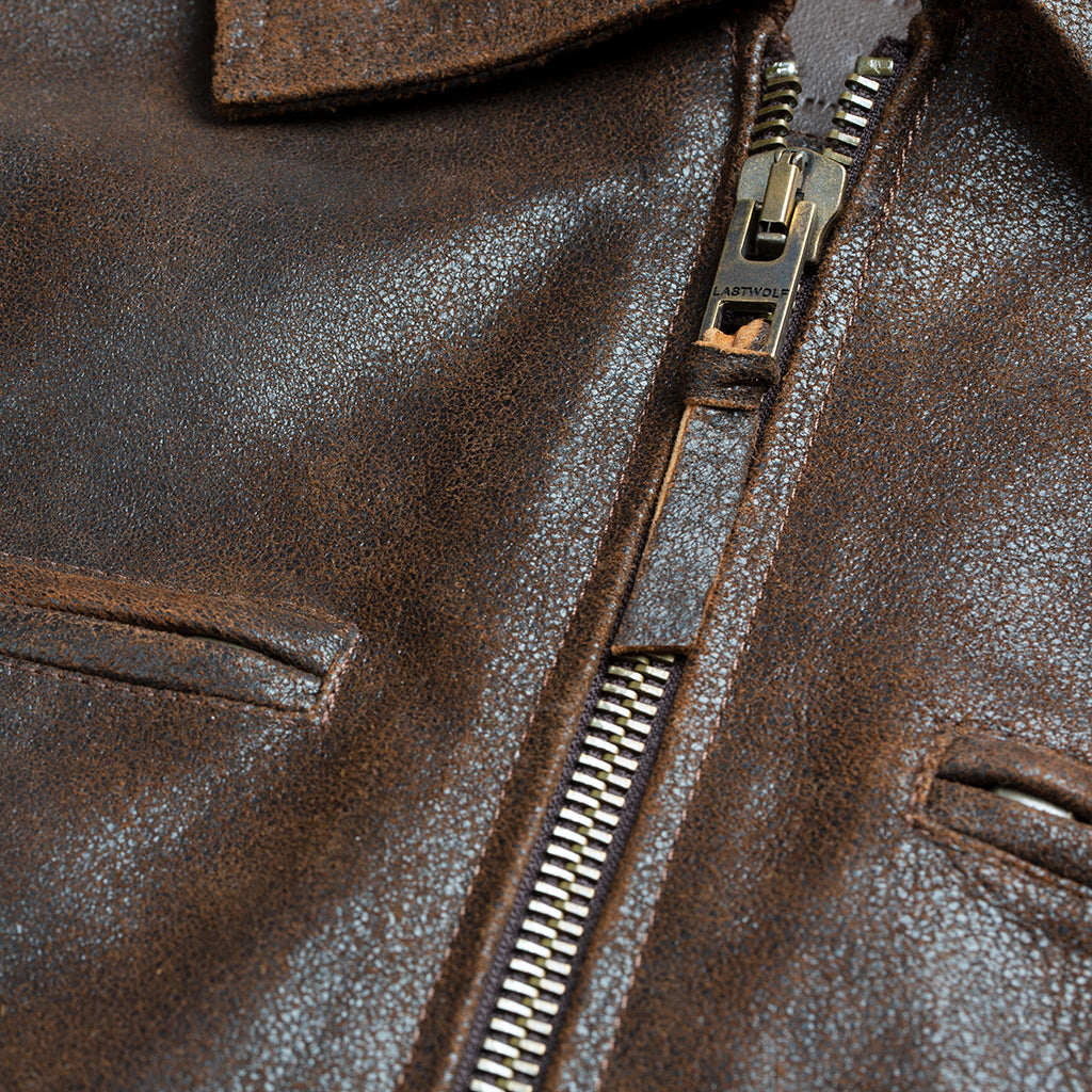 RAINIER MOTO LEATHER JACKET - CRACKED BROWN