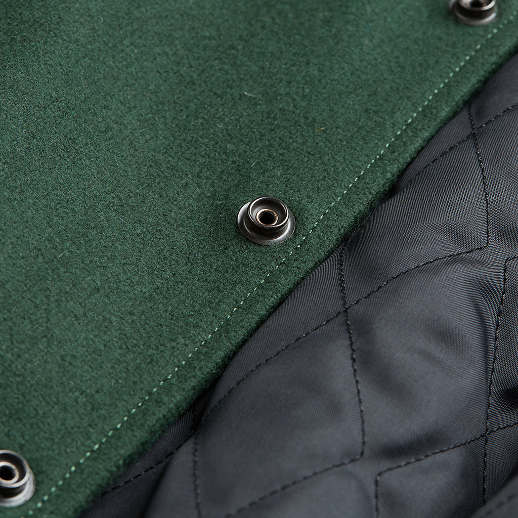 Green Wool Body Varsity Jacket