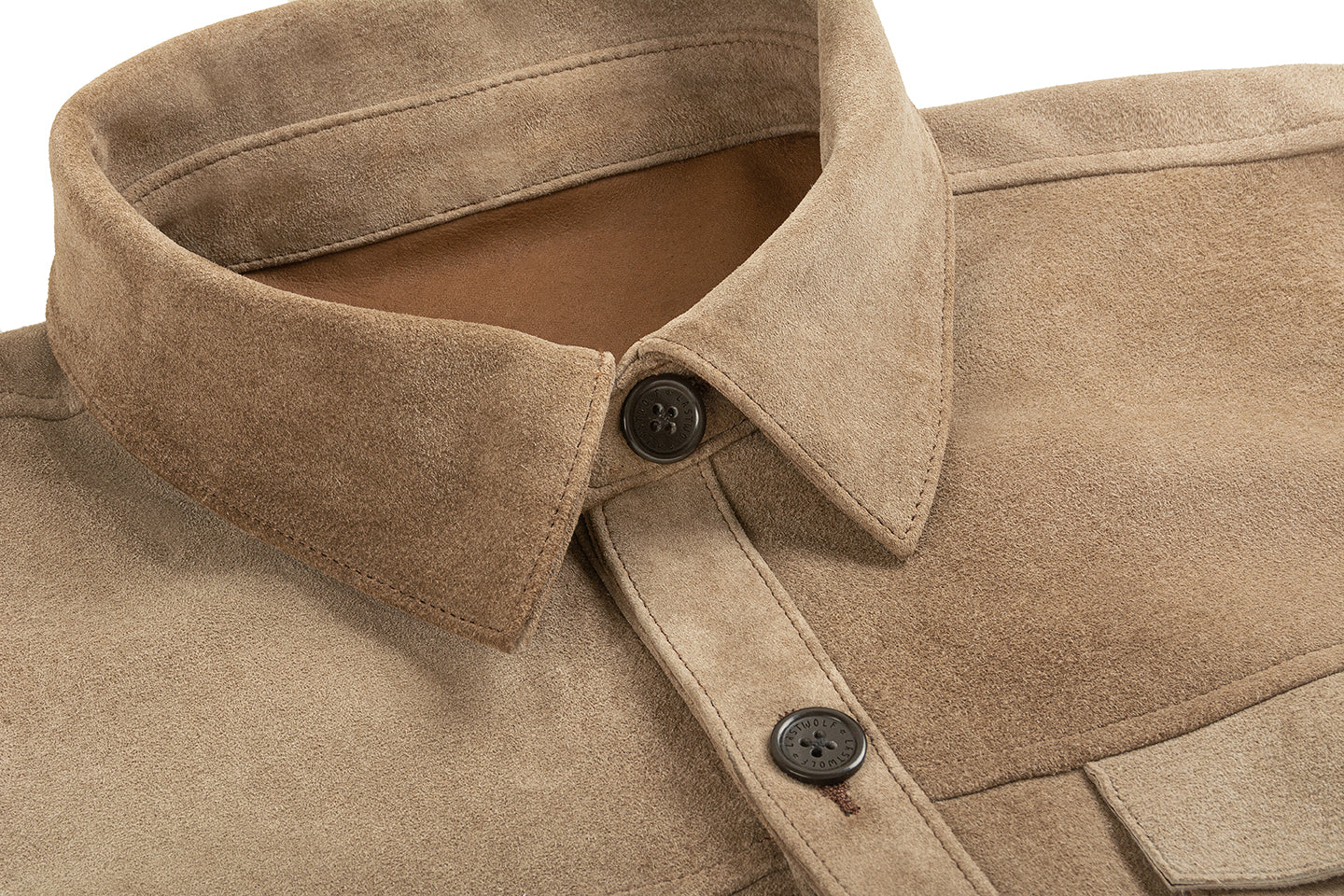 LAKE TAHOE SUEDE OVERSHIRT - SAND DUNE