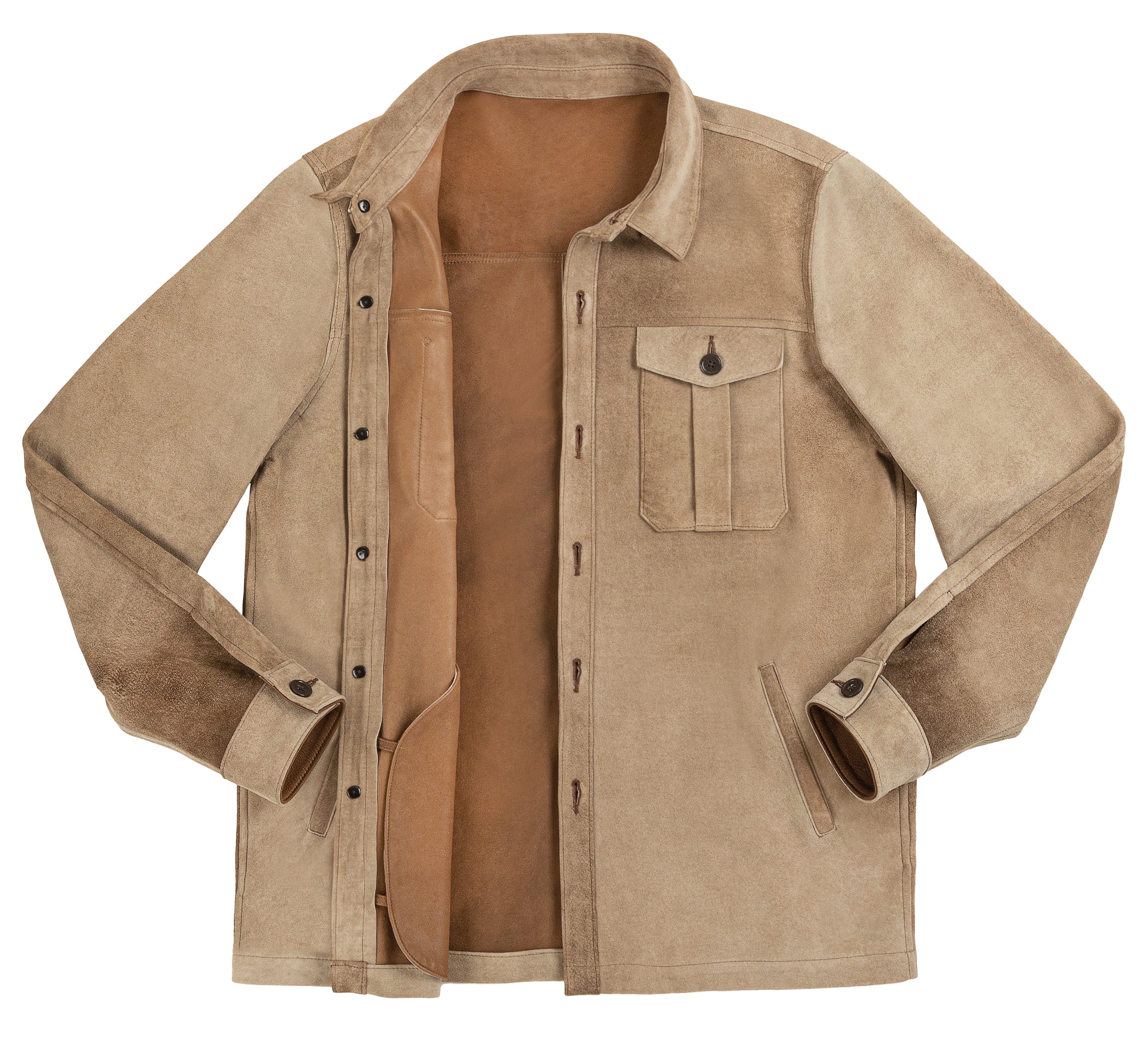 LAKE TAHOE SUEDE OVERSHIRT - SAND DUNE