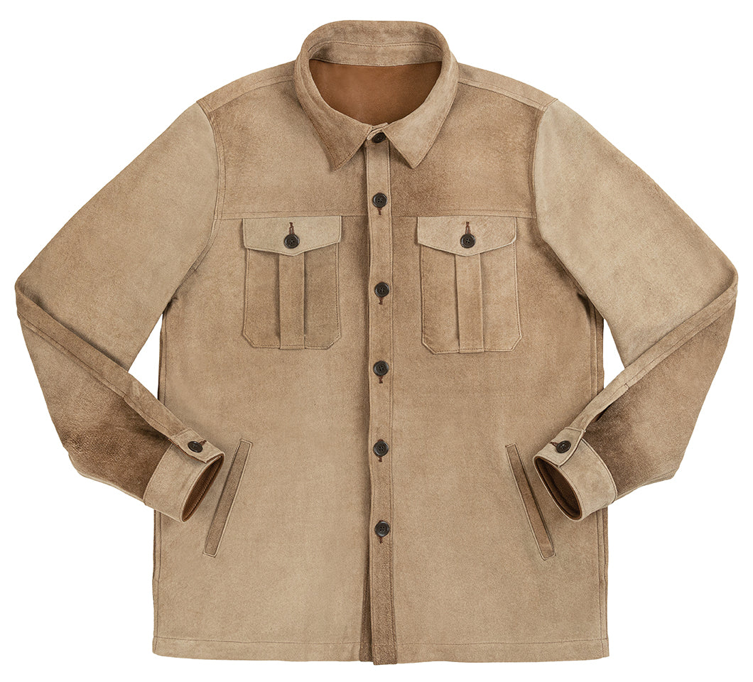 LAKE TAHOE SUEDE OVERSHIRT - SAND DUNE