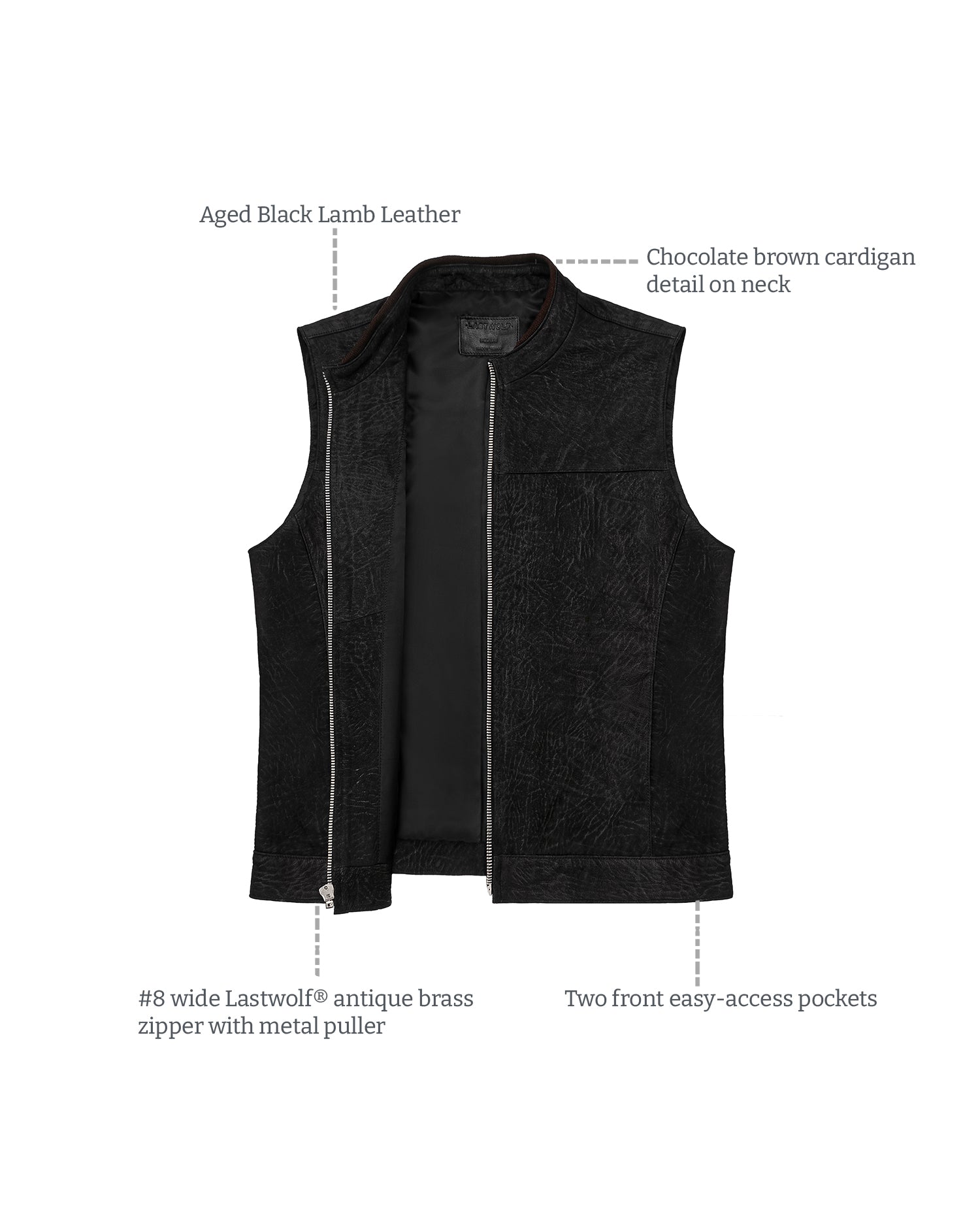 Apalache Leather Vest   Midnight Black   Lastwolf – Lastwolf