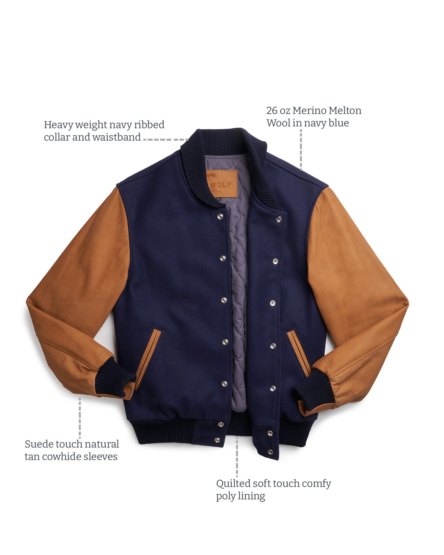 Details of Baker Mount Varsity Jacket